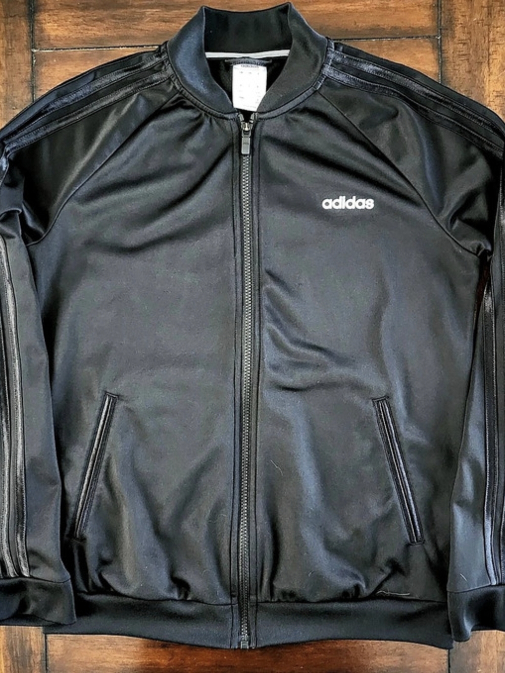 adidas Black On Black Track Jacket Size Medium Like New